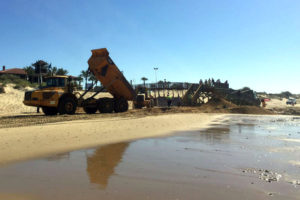 A buen ritmo las obras de recuperación de la playa de Islantilla