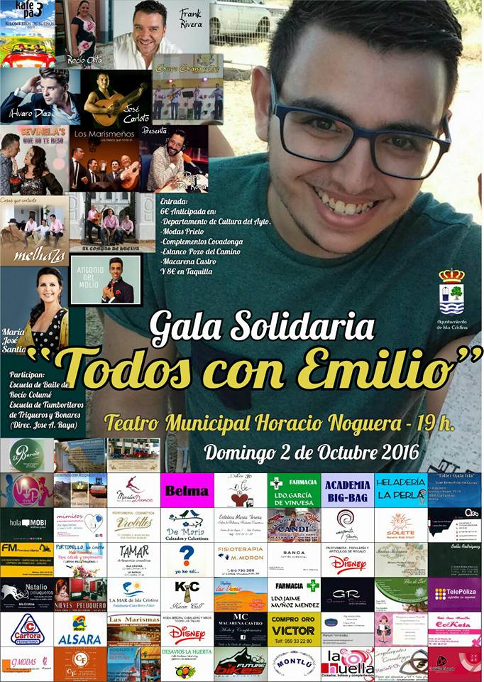Isla Cristina acoge la Gala solidaria ¡¡Todos con Emilio!!
