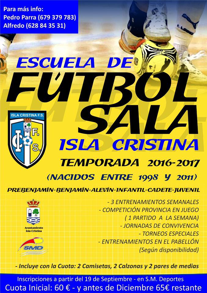 Inscríbete en la Escuela de Futbol Sala Isla Cristina