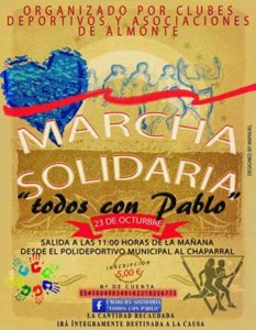 Almonte convoca la I Marcha Solidaria “Todos con Pablo”