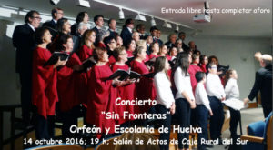 Concierto ‘Sin fronteras’ del Orfeón y Escolanía de Huelva este viernes en Caja Rural de Sur