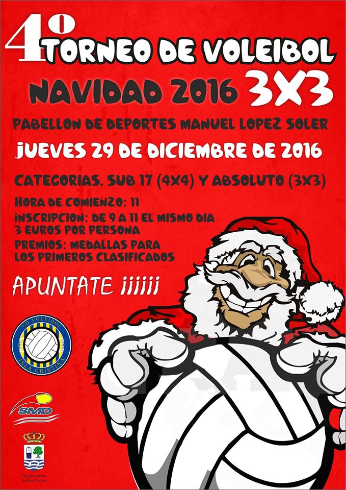 Isla Cristina acoge el “IV Torneo 3×3 de Voleibol Navidad 2016”