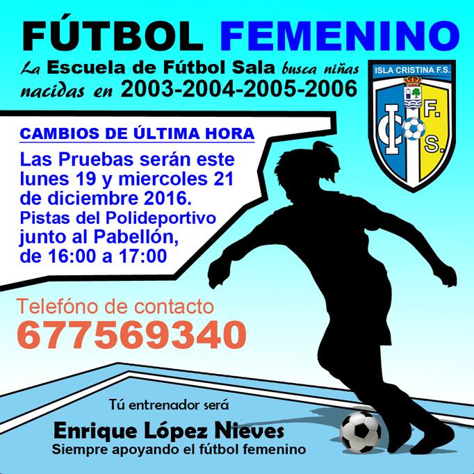 Pruebas para pertenecer a la Escuela de Fútbol Sala Femenino de Isla Cristina
