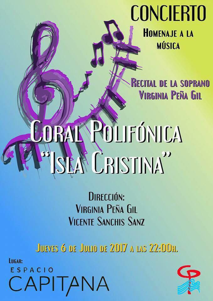 Concierto Homenaje a la Música con Virginia Peña y la Coral Polifónica Isla Cristina