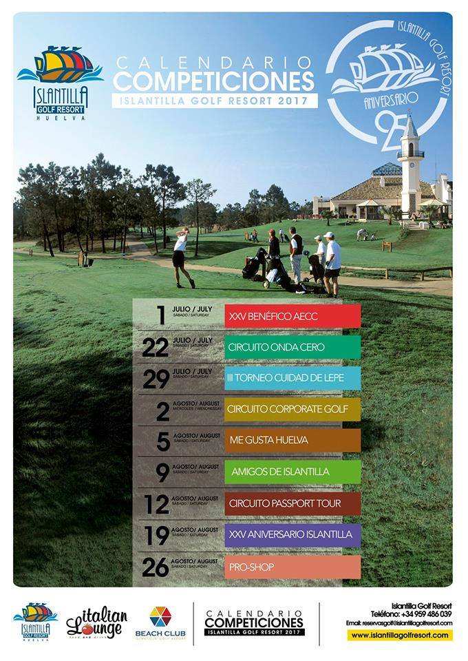 Calendario de competiciones del Campo de Islantilla Golf Resort