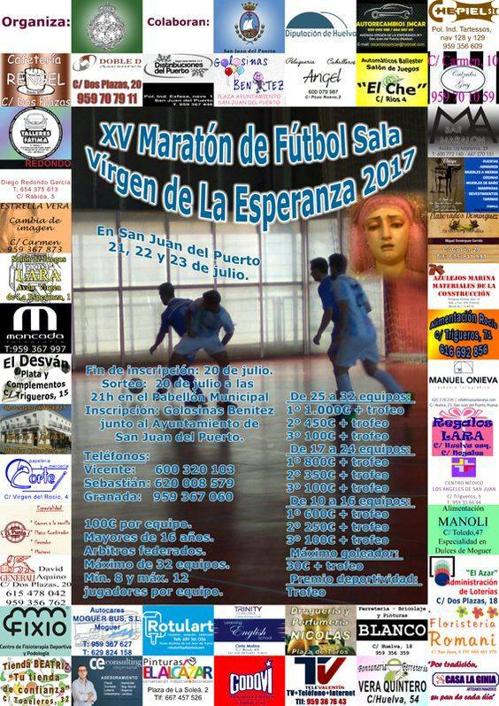 San Juan del Puerto acoge el XV Maratón de Fútbol Sala ‘Virgen de la Esperanza’