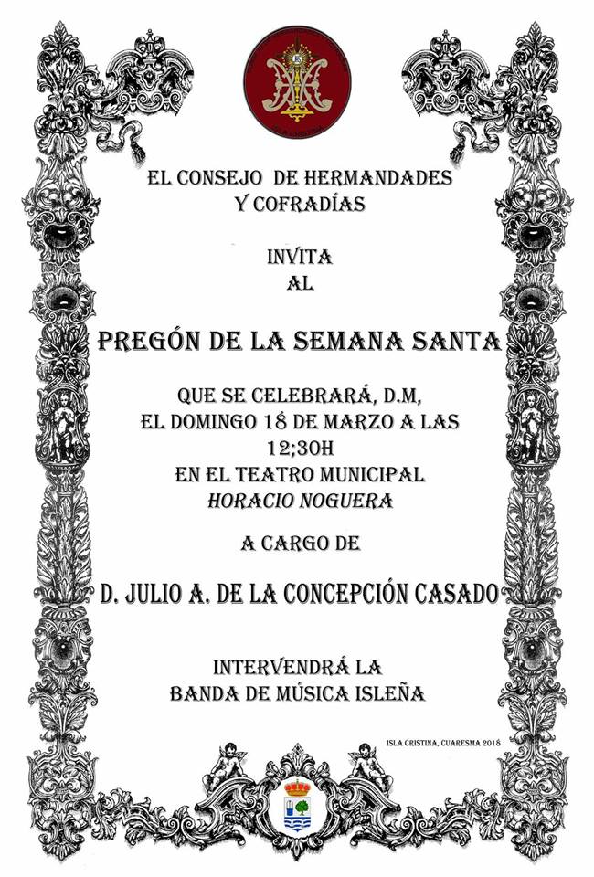 Pregón de la Semana Santa de Isla Cristina 2018