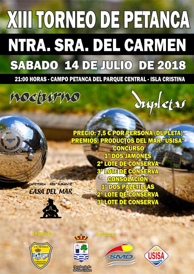 Isla Cristina acoge el XIII Torneo de Petanca Ntra. Sra. del Carmen