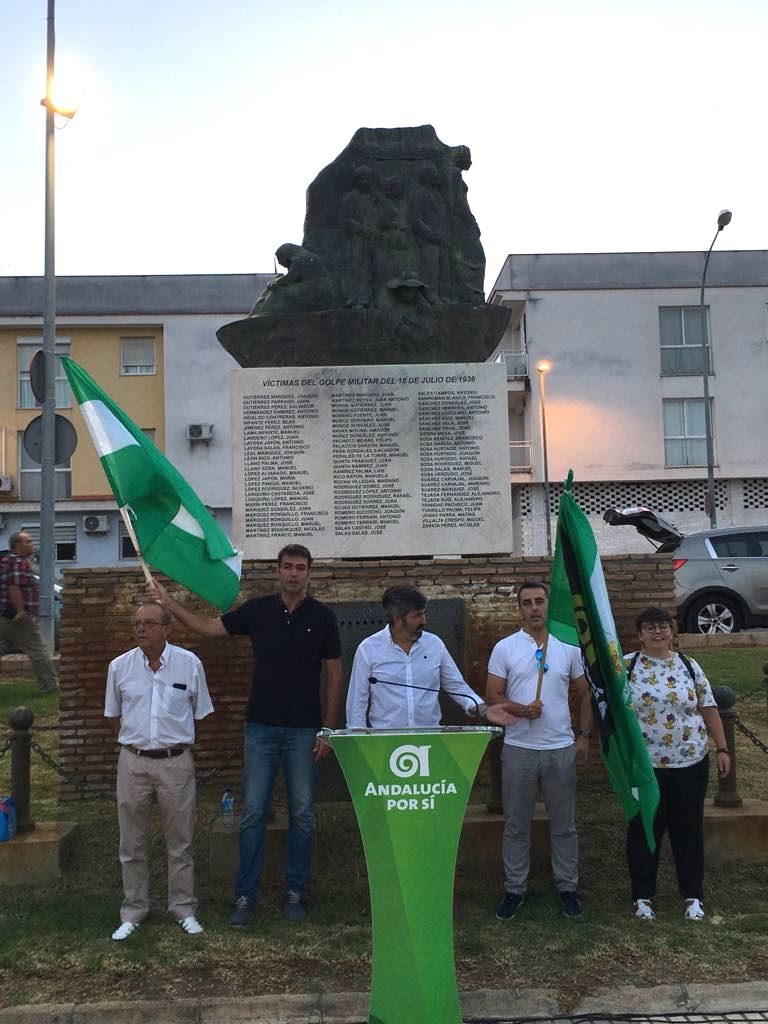 AxSí rescata junto al Monumento de la Memoria Histórica en Coria del Río la fecha de la detención y secuestro de Blas Infante