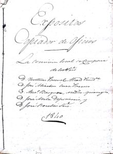 Documento del Mes Septiembre 2018 “Cuadernos referentes a niños expósitos, 1840-1857”